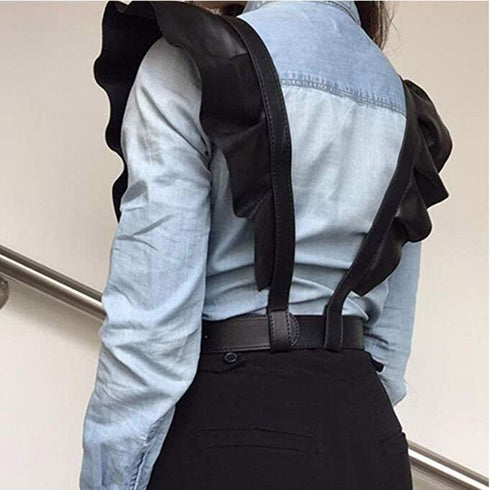 Women's Leather Body Harness Cage Belt Adjustable Buckle Straps Punk Waist Belts Chain Harajuku Suspenders(Black)...