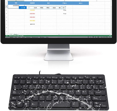 Demeras Ultra-Thin Wired Keyboard Portable Mini Spanish Keyboard USB Interface 78 Sensitive Keys for Desktop Computer...