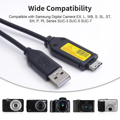 Alitutumao Replacement SUC-C7 SUC-C3 SUC-C5 Camera USB Charging Cable Cord Compatible with Samsung Digital Camera EX, L, WB, S, SL, ST, SH, P, PL ...