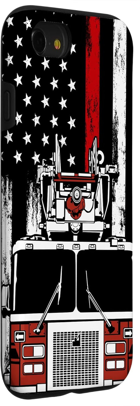 iPhone SE (2020) / 7 / 8 US Flag Firefighter Phone Case Firetruck Gift Fireman Phone Case...
