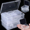 2 Pack Bead Organizers Box Clear Mini Plastic Bead Storage Containers Transparent 13 Pieces Storage Box with Lid...