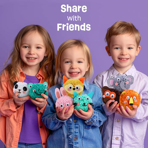 Pom Pom Craft Kit - Animal Art and Craft Project - DIY Plush Crafts for Kids, Toddler Art Activity Gift for Little Boys & Girls Ages 6 7 8 9...
