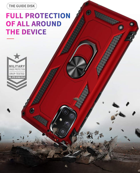 Military Grade Drop Impact for Samsung Galaxy A71 5G Case 360 Metal Rotating Ring Kickstand Holder Armor Heavy Duty Shockproof Case for Samsung Ga...