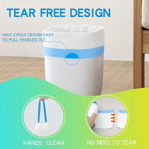 4 Gallon Trash Bag, Small Drawstring Trash Bags, 15 Liter White Garbage Bags, 40 Count...