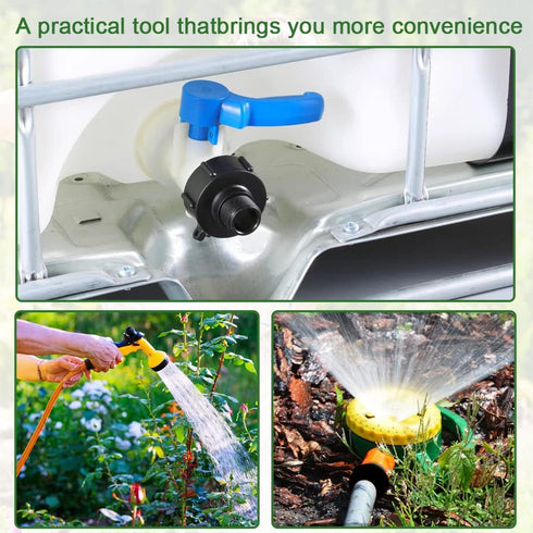 275 330 Gn IBC Tote Fittings Food Grade Water Tote Hose Adapter IBC Tote Tank Connector Tote Valve Fitting Drain Adapter 2" Coarse Thread X 3/4" M...
