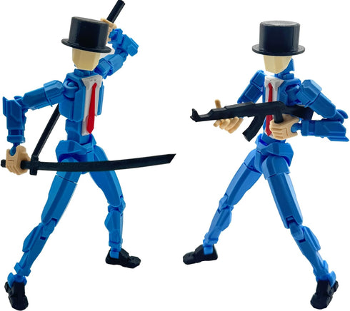 3D Printed 8.13-inch Action Figure Dummy-Mici20, Full Body Mechanical Movable Toy, Multiple Accessories, Desk Decoration (3 HandsType, Bracket, We...