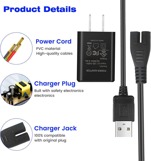 Replacement for Intex 28620EP Rechargeable Handheld Pool Vacuum Charger Compatible with Intex 28620 28620E CL1704 Pool Vacuum USB Charging Cord Ad...