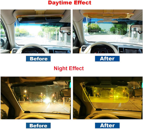 Car Sun Visor,2 in 1 Anti-Glare Visor Sun Visor Extender,Anti Glare Mirror,Car Transparent Anti Glare HD Glass Car Visor Extender Sun Blocker for ...