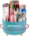 Desk Pencil Pen Holder, 5 Slots 360°Degree Rotating Pencil Pen Organizers for Desk, Desktop Storage Stationery Supplies Organizer, Cute Pencil Cup...