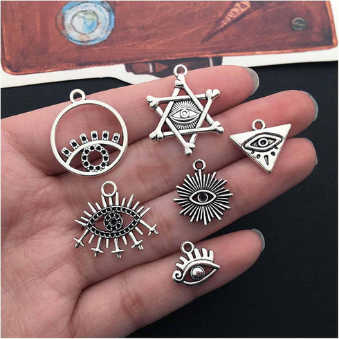 12Pieces All kinds of Vintage Silver Plated Eye of Horus Pendant DIY for Earrings Necklace Bracelet Jewelry Making and Crafting Supplies...