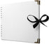 Bstorify Square Scrapbook Photo Albums 50 Pages (28 x 22 cm) White Thick Paper, Hardcover, Metal Corners, Ribbon Closure - Ideal for Your Scrapboo...