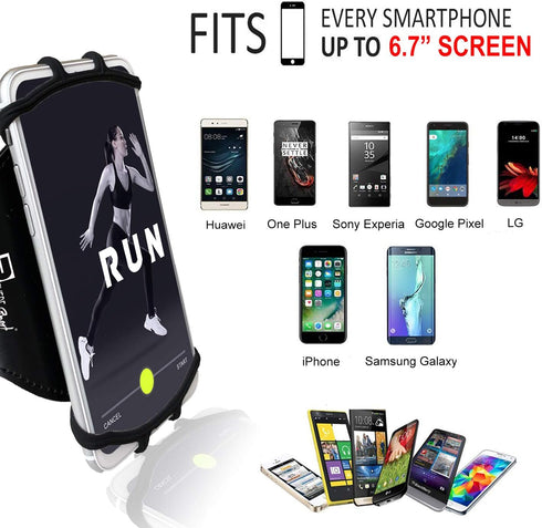 RevereSport Universal iPhone Running Armband (16/15/14/13/12/11/10/X/XR/SE/Plus/Max/Pro). Phone Holder Case...