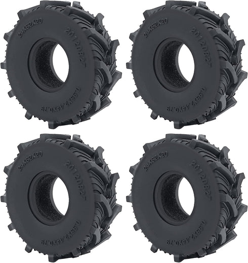 MOHERO 4PCS 1.0" Soft Mud Terrain Rubber Tyre 1.0 Wheel Tires for 1/24 Axial SCX24 Bronco Gladiator Deadbolt RC Crawler Car Upgrade (62mm)...
