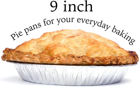 9" Aluminum Foil Pie Tins (25 Pack), Disposable Aluminum Pie Pans, Foil Pans for Baking, Cooking, Freezer Safe, Round Foil Pans, Foil Plates Perfe...