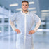 AMZ Disposable Lab Coat 2XL. 35 GSM PP White Disposable Lab Coats for Adults. 5 Pack Knee-length Lab Coat with Long Sleeves, Elastic Wrists, Loop ...