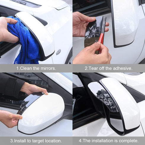 2PCS Car Rear View Mirror Rain Eyebrows, Rainproof Auto Side Mirror Guard, Waterproof PVC Vehicle Rearview Mirror Rain Visor Smoke Cover, Car Acce...