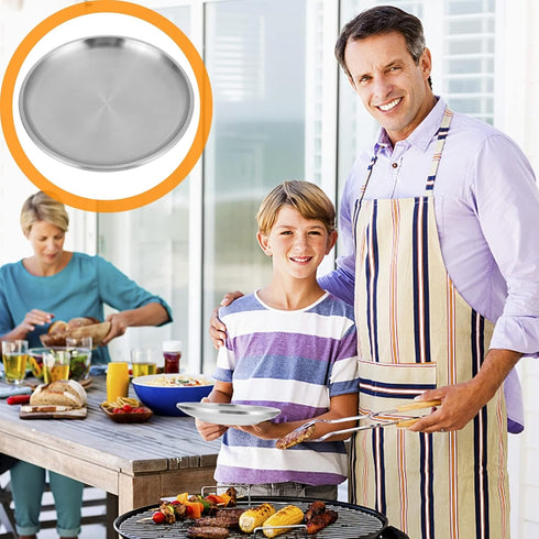 Kichvoe Stainless Steel Pizza Pan: Round Pizza Tray 8 Inch Pizza Baking Sheet Crisper Pan Serving Plate Oven Bakeware for Pizza Pie Flat Bread...