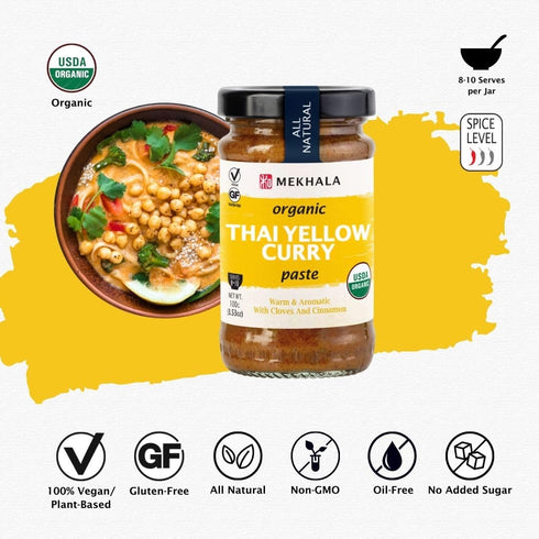 Mekhala Organic Gluten-Free Thai Yellow Curry Paste 3.53oz...