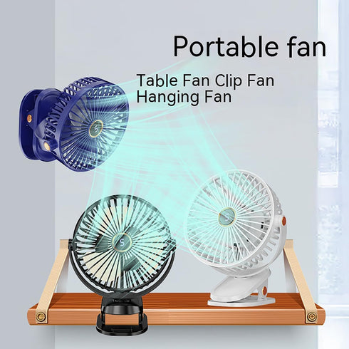 Portable Clip on Fan with 5-Speed Digital Display, 360° Rotation, Quiet Personal Cooling Small Table Fan, Battery Operated for Home Office, Stroll...