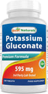 Best Naturals Potassium Gluconate Supplement 595 Mg Tablet, 250Count...