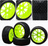 4PCS 17mm Hub Wheel Rim & T Grain Tires for HSP 1:8 Off-Road RC Car Buggy Tyre Yellow...