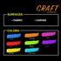 individuall Craft Textile & Fabric UV Paint - Set of 8 Fabric Neon Black Light Paints - Fluorescent Clothing Colors – Vibrant Glowing Paints - 8 x...