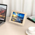 Hipiwe 6 Packs Acrylic Easel Stand Flat Plate Stand Clear Acrylic Display Easel Stand for Picture Frame Table Card Holder for Wedding Birthday Hom...