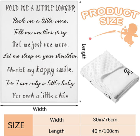 Christian Gift for Baby Plush Baby Blanket with Dotted Backing Baptism Blanket Scripture Quote Swaddle Bible Verse Blanket for Newborn Boy Girl Ch...
