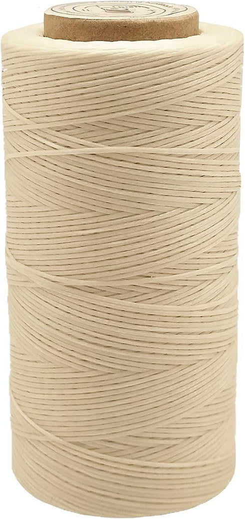 Waxed Thread, 328 Yards 150D 1MM Leather Sewing Waxed Thread for Leather DIY, Bookbinding, Shoe Repairing, Leather Projects (Beige #002)...