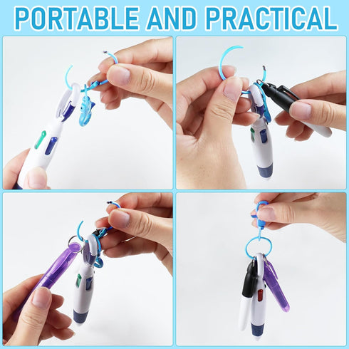 8Pcs Mini Highlighter Nurse Pen Pack Set Nurse Pens for Badge Include Tip Highlighter 2 Permanent Marker Pens and 2 Retractable Ball Pen with 2 Nu...
