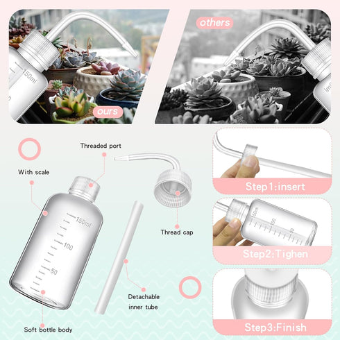 Tatoo Lash squeeze Bottle,Safety Rinse Bottle, Plastic Squeeze Medical Lab Washing Bottle (white, 150 ml)...