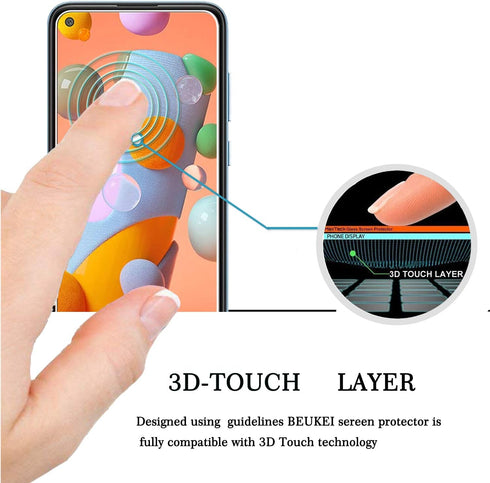 (4 Pack) Compatible for Samsung Galaxy A11 Screen Protector Tempered Glass, Full Screen Coverage, Anti Scratch, Bubble Free...