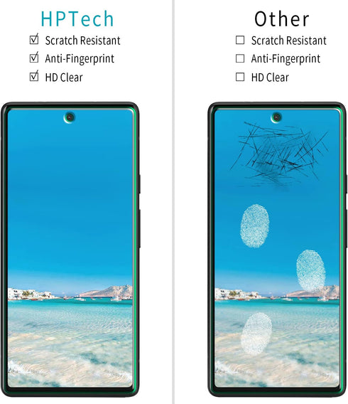 HPTech (2 Pack) Designed for Google Pixel 6a 5G Tempered Glass Screen Protector, Anti Scratch, Bubble Free, Case Friendly......