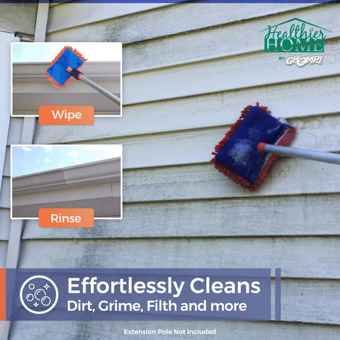 Chomp! Microfiber Gutter Cleaner Tool: Ultimate Gutter Cleaning Smop for All Types of Rain Gutters, Siding and Metal Trim - Instantly Clean Black ...