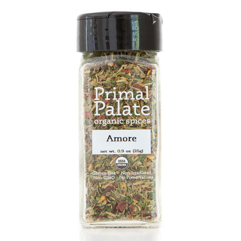 Primal Palate Organic Spices Amore Seasoning, Certified Organic, 0.9 oz Bottle...