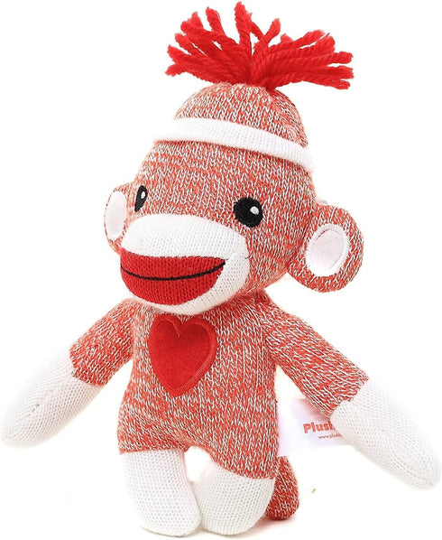 Adorable Sock Monkey 6 Inches, The Original Traditional Hand Knitted Stuffed Animal Toy Gift-for Kids, Babies, Teens, Girls and Boys Baby Doll Pre...