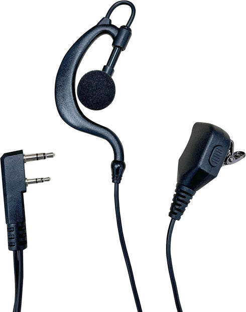 SHON Walkie Talkie Earpiece with Mic, 2PIN Ear-Hook Sponge Ear Cushions Two-Way Radios Compatible with Kenwood Baofeng and Retevis Radios,Ldeal fo...