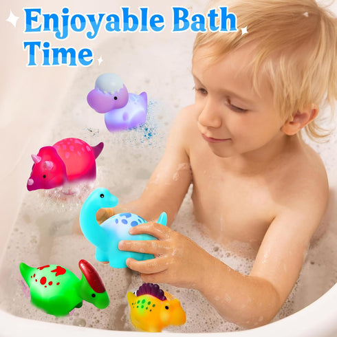 TOY Life Dinosaur Bath Toys for Kids 3 4 5 8 Light Up Bath Toys for Toddler Boys Toys Baby Bath Toys for Infants Toddler Bath Toys Bathtub Toys fo...