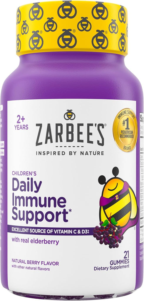 Zarbee's Elderberry Gummies for Kids with Vitamin C; Zinc & Elderberry; Daily Childrens Immune Support Vitamins Gummy for Children Ages 2 and Up; ...
