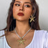 Gold Starfish Necklace Earrings Beach Jewelry for Women Summer Necklace Surfer Shell Necklaces Turtle Conch Starfish Beaded Choker Necklace Beach ...