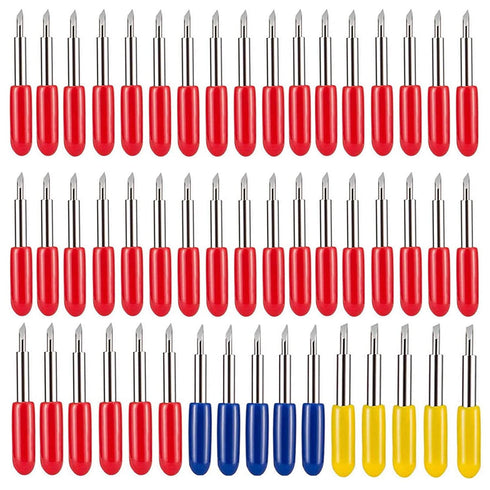 EVISWIY 50PCS Blades for Cricut Explore Air 2/Air 3/3/Make 3/Maker 40PCS 45° Premium Fine Point Blade & 5PCS 60° Deep Cut & 5PCS 30° Shallow Cut V...