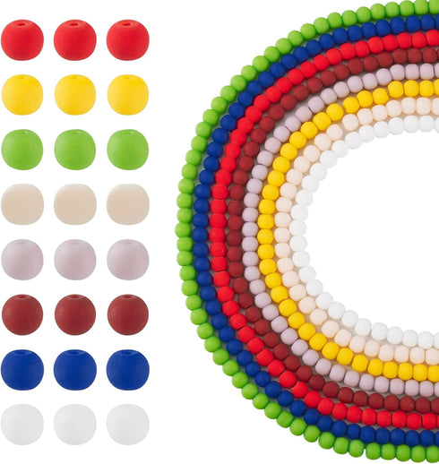 Beadthoven 891pcs 4mm Glass Crystal Beads Frosted Round Ball Beads for Jewelry Making Opaque Glass Beads Strands Glass Crafts Beads Spacers for Br...