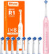 Bitvae R1 Rotating Electric Toothbrush with 8 Brush Heads for Adults and Kids, 5 Modes Rechargeable Power Toothbrush, 3 Hours Fast Charge for 60 D...