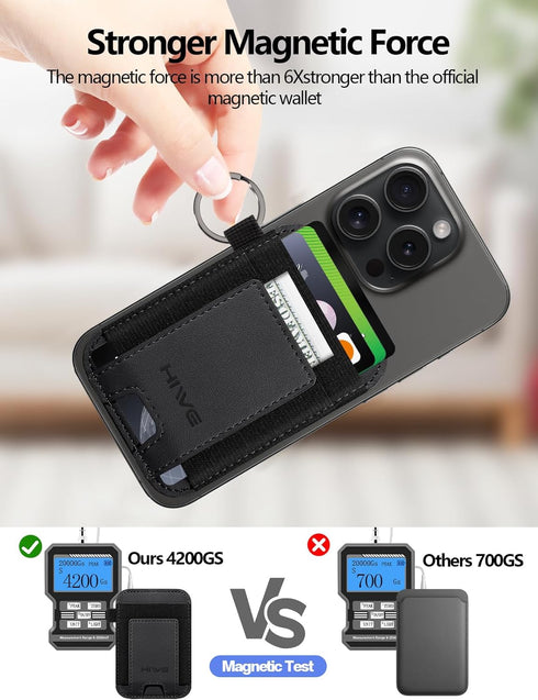 HiWe for Magsafe Wallet, New-Upgrade Magnetic Card Wallet Holder, Leather Magnetic Wallet with Powerful Magnet for iPhone 15/15 Pro/14/13/12 Serie...