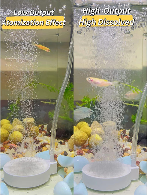 Fish Tank Bubbler Aquarium Air Stone Bubble Stone Betta Fish Tank Decor Accessories Small Oxygen Stone Quiet High Dissolving Oxygen Diffuser for A...
