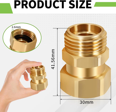 Boltigen Garden Hose Swivel Connector, 3/4GHT Garden Hose Swivel Fitting, 360 Degree Male to Female Hose Adapter for Outdoor...