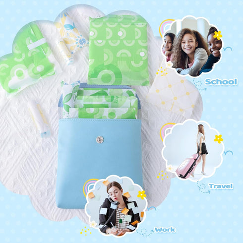 Sanitary Napkin Storage Bag, Portable Period Bag with Snap, Menstrual Pad Bag Tampon Holder for Purse for Teen Girls Women Ladies Daily Use, First...