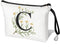 Initial Letter Bag Letter Makeup Bag for Women Initial Cosmetic Bag A-Z Personalized Makeup Bag Travel Makeup Bag,Initial Cosmetic Bag Gifts (whit...
