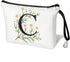Initial Letter Bag Letter Makeup Bag for Women Initial Cosmetic Bag A-Z Personalized Makeup Bag Travel Makeup Bag,Initial Cosmetic Bag Gifts (whit...