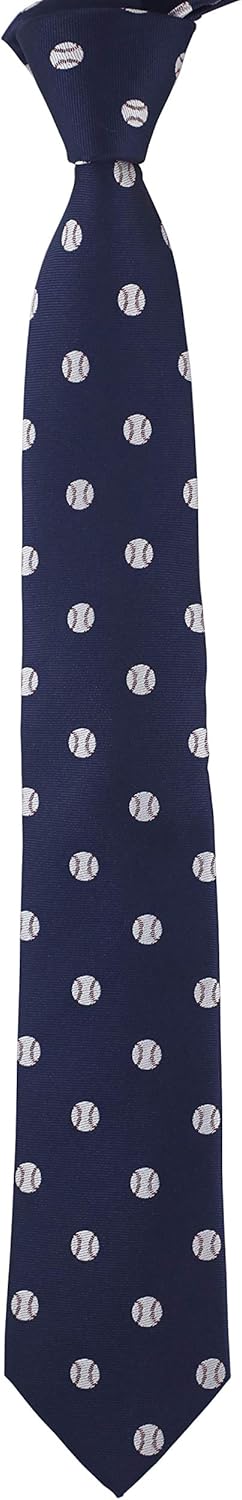 Sports Baseball Necktie With Box White Baseball Ball Navy Tie...
